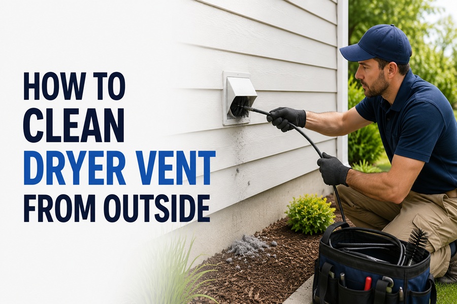 how to clean dryer vent from outside