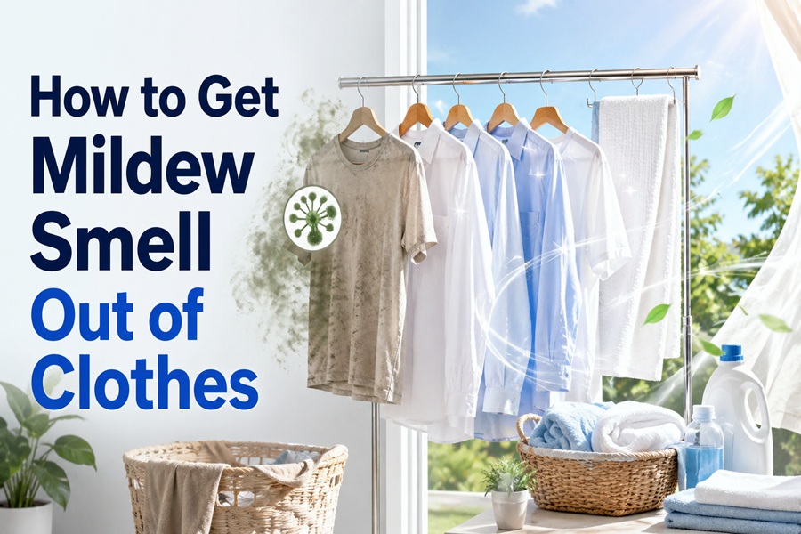 how to get mildew smell out of clothes