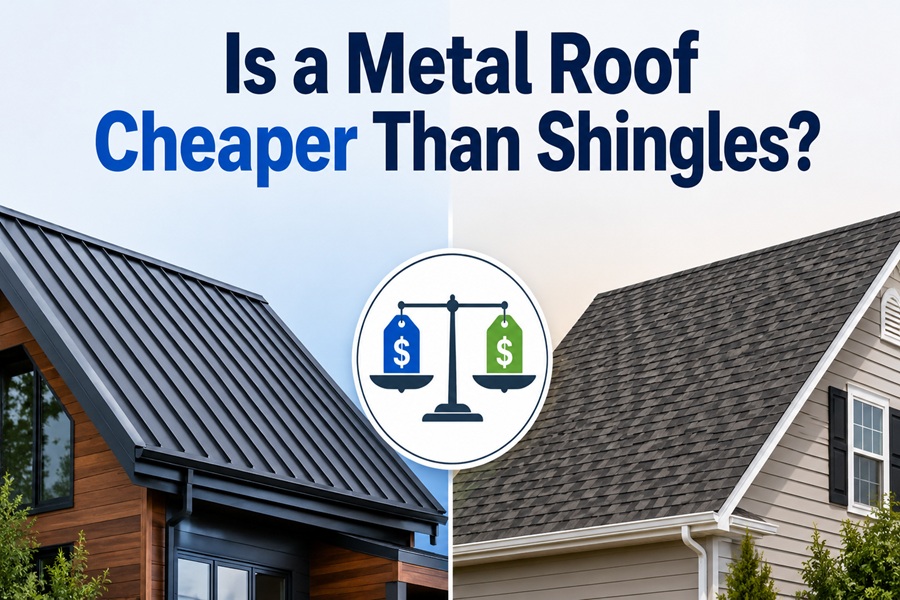 is a metal roof cheaper than shingles
